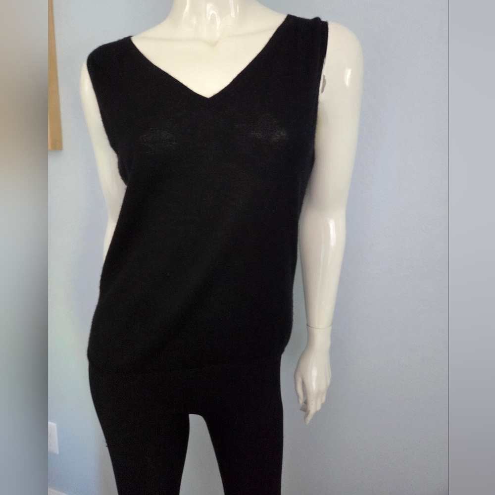 Gucci Cashmere Black Sleeveless Tank Top Sweater Size L